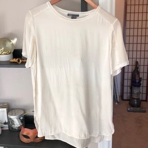 VINCE ivory silk t shirt
